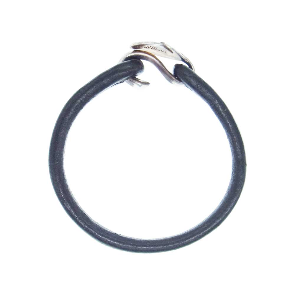THE FLAT HEAD ザフラットヘッド シルバー フェザー レザー バングル ブラック系【中古】