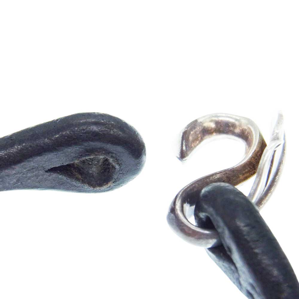 THE FLAT HEAD ザフラットヘッド シルバー フェザー レザー バングル ブラック系【中古】
