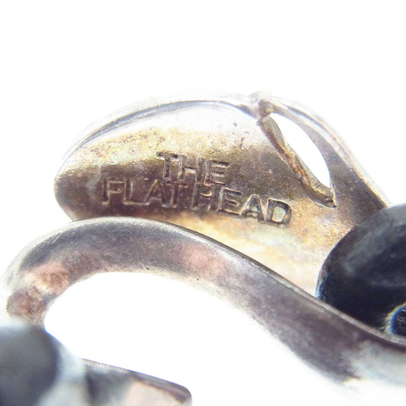 THE FLAT HEAD ザフラットヘッド ブレスレット シルバー フェザー レザー バングル ブラック系 シルバー系