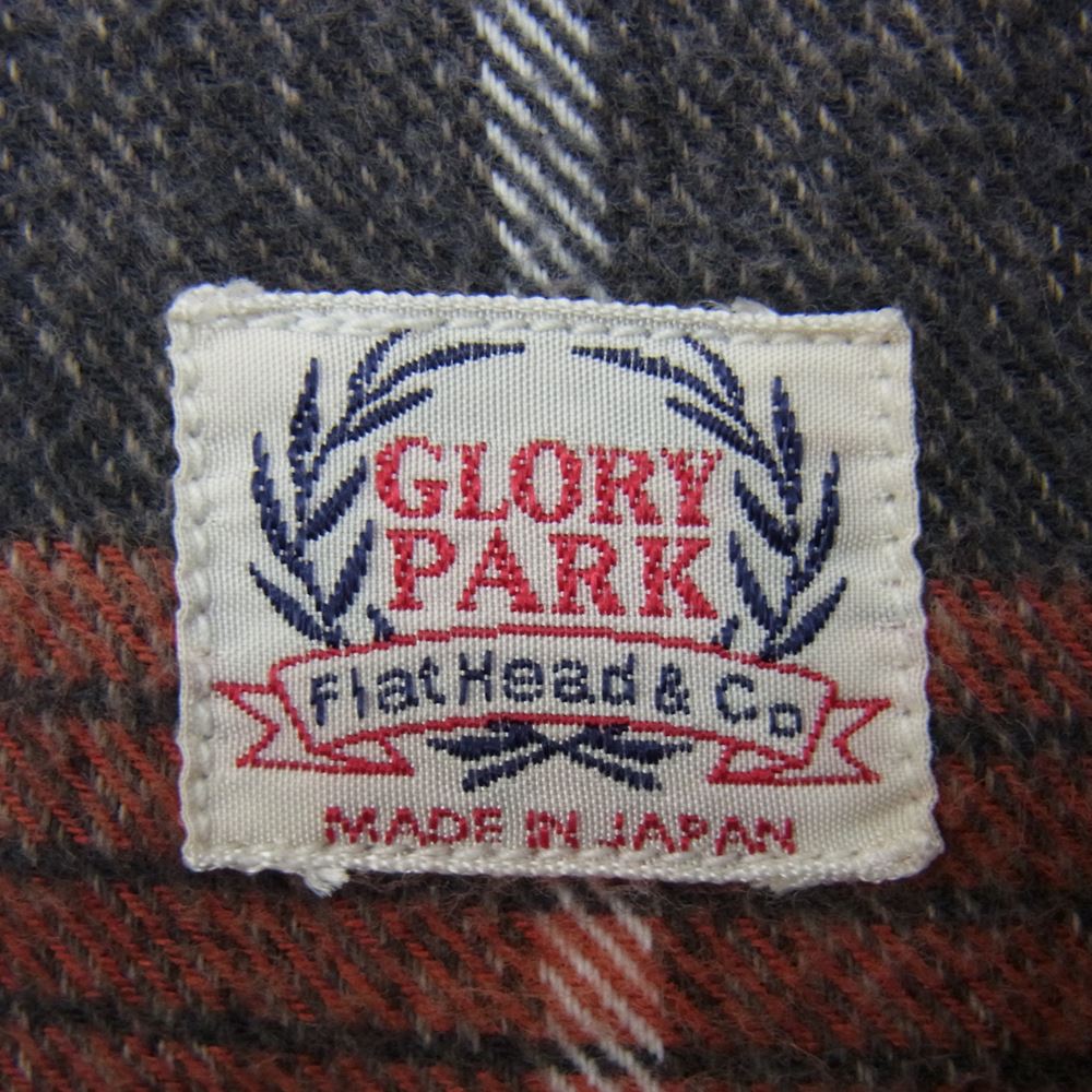 THE FLAT HEAD ザフラットヘッド GLORY PARK ネル チェック ワーク シャツ レッド系 サイズ表記無【中古】