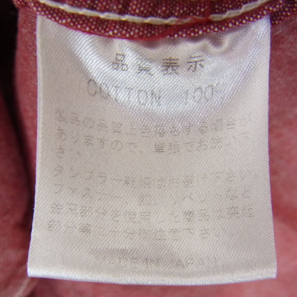 THE FLAT HEAD ザフラットヘッド GLORY PARK シャンブレーワーク シャツ 赤系 レッド系 40【中古】