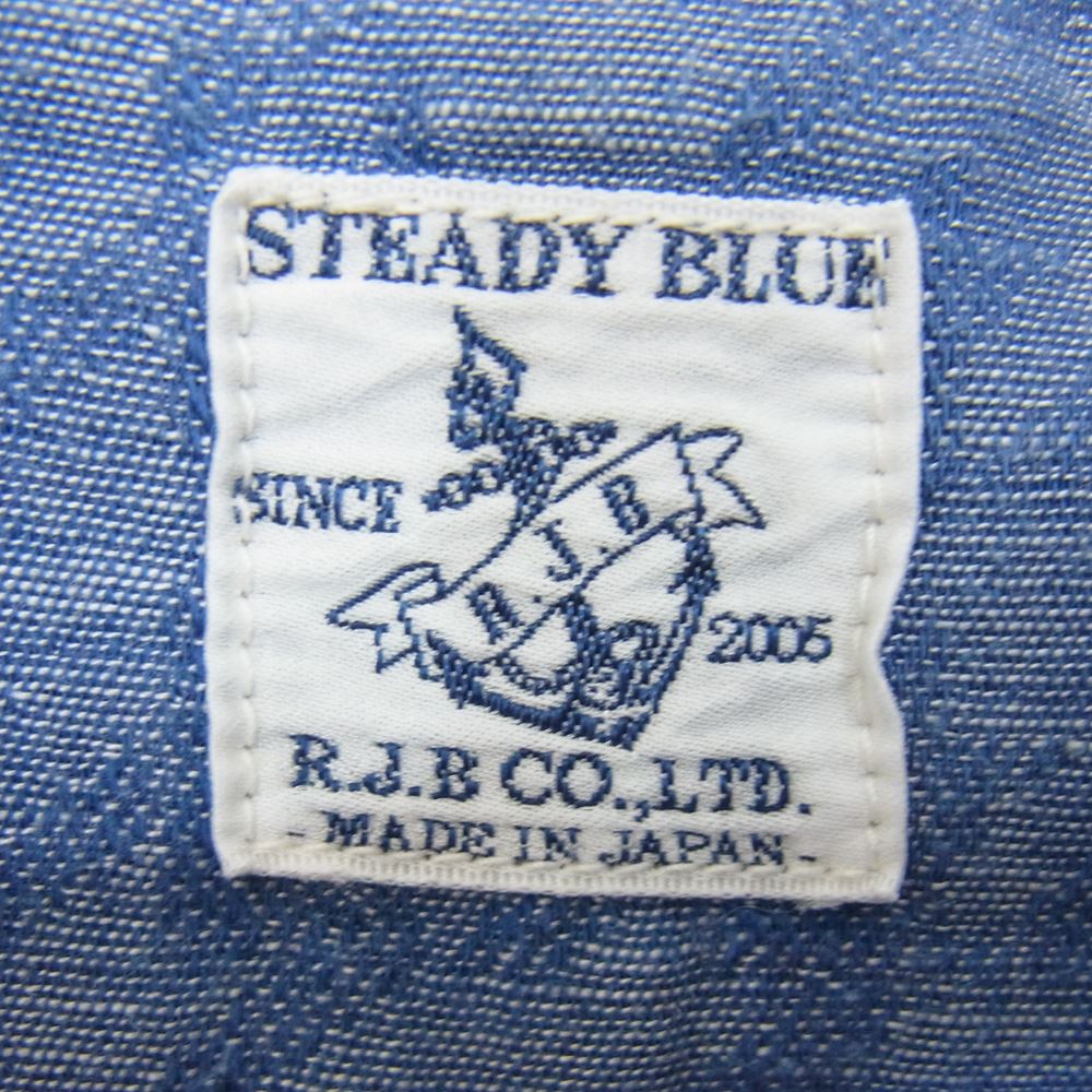 THE FLAT HEAD ザフラットヘッド STEADY BLUE 山ポケ シャンブレー ワーク シャツ ブルー系 36【中古】
