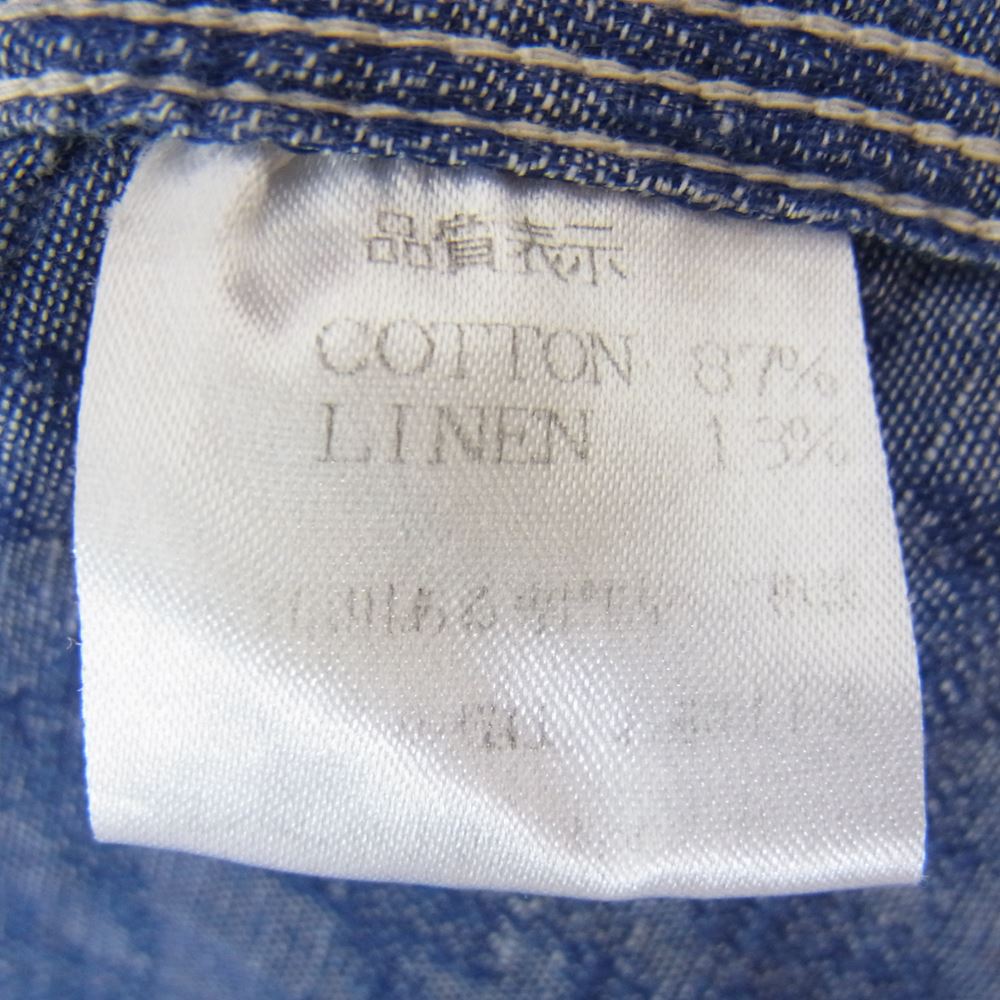 THE FLAT HEAD ザフラットヘッド STEADY BLUE シャンブレー ワーク シャツ ブルー系 38【中古】