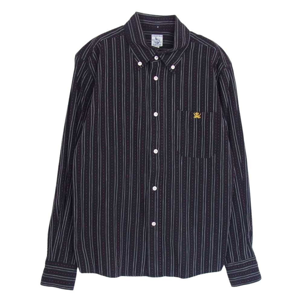 THE FLAT HEAD ザフラットヘッド  ストライプ BD シャツ ブラック系 38【中古】