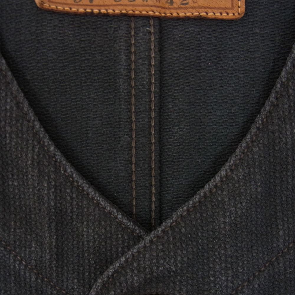 THE FLAT HEAD ザフラットヘッド GLORY PARK DOBBY WORK VEST ドビー ワーク ベスト グレー系 42【中古】