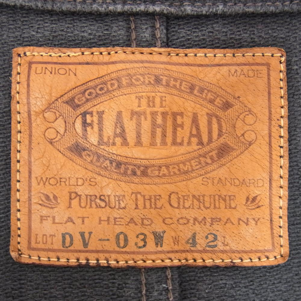 THE FLAT HEAD ザフラットヘッド GLORY PARK DOBBY WORK VEST ドビー ワーク ベスト グレー系 42【中古】