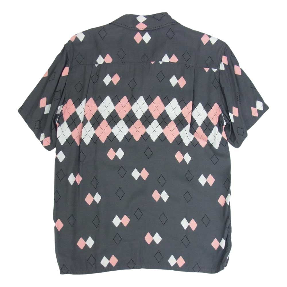 R.J.B アールジェイビー CLIPPERS レーヨン プリント オープンカラー 半袖 シャツ グレー系 38【中古】