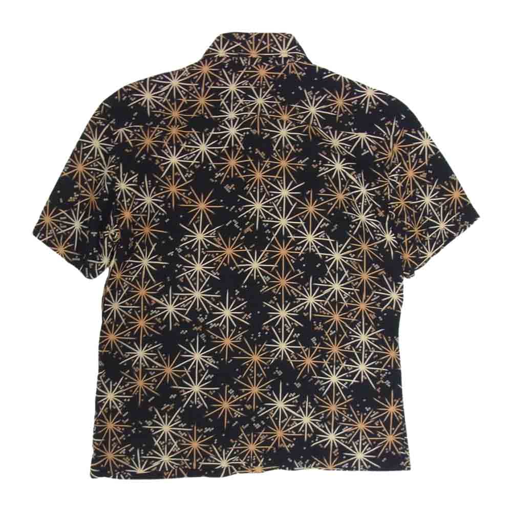 R.J.B アールジェイビー レーヨン プリント 半袖 シャツ ブラック系 38【中古】