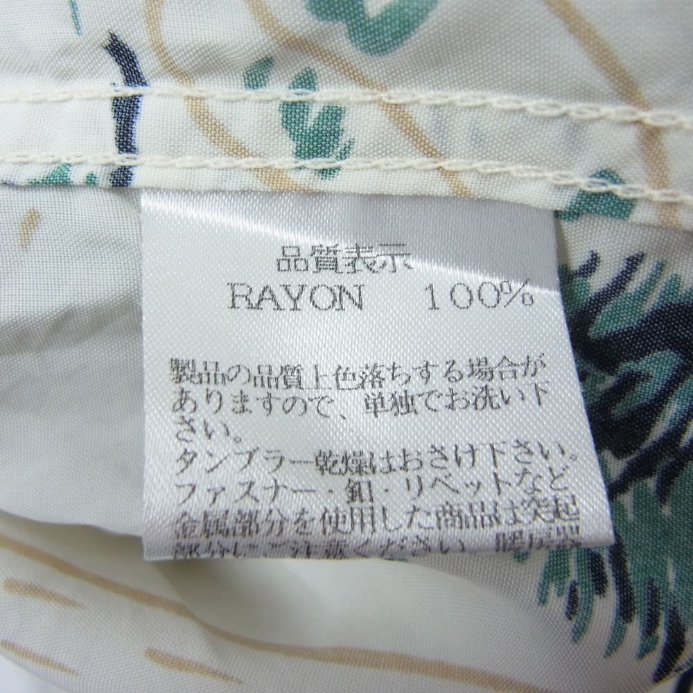 THE FLAT HEAD ザフラットヘッド アロハ ハワイアン レーヨン プリント 半袖 シャツ 白系 ホワイト系 S【中古】