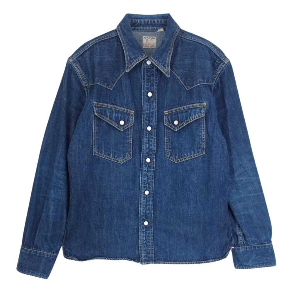 THE FLAT HEAD ザフラットヘッド デニム ウエスタン シャツ インディゴブルー系 40【中古】