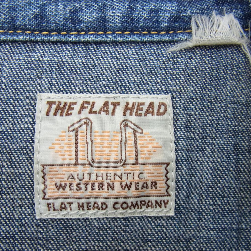 THE FLAT HEAD ザフラットヘッド デニム ウエスタン シャツ インディゴブルー系 40【中古】