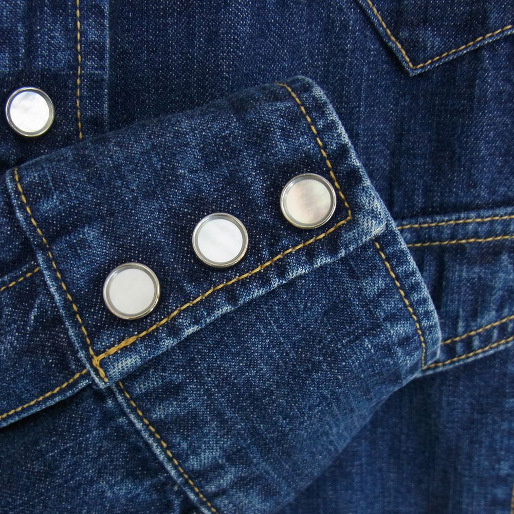 THE FLAT HEAD ザフラットヘッド デニム ウエスタン シャツ インディゴブルー系 40【中古】