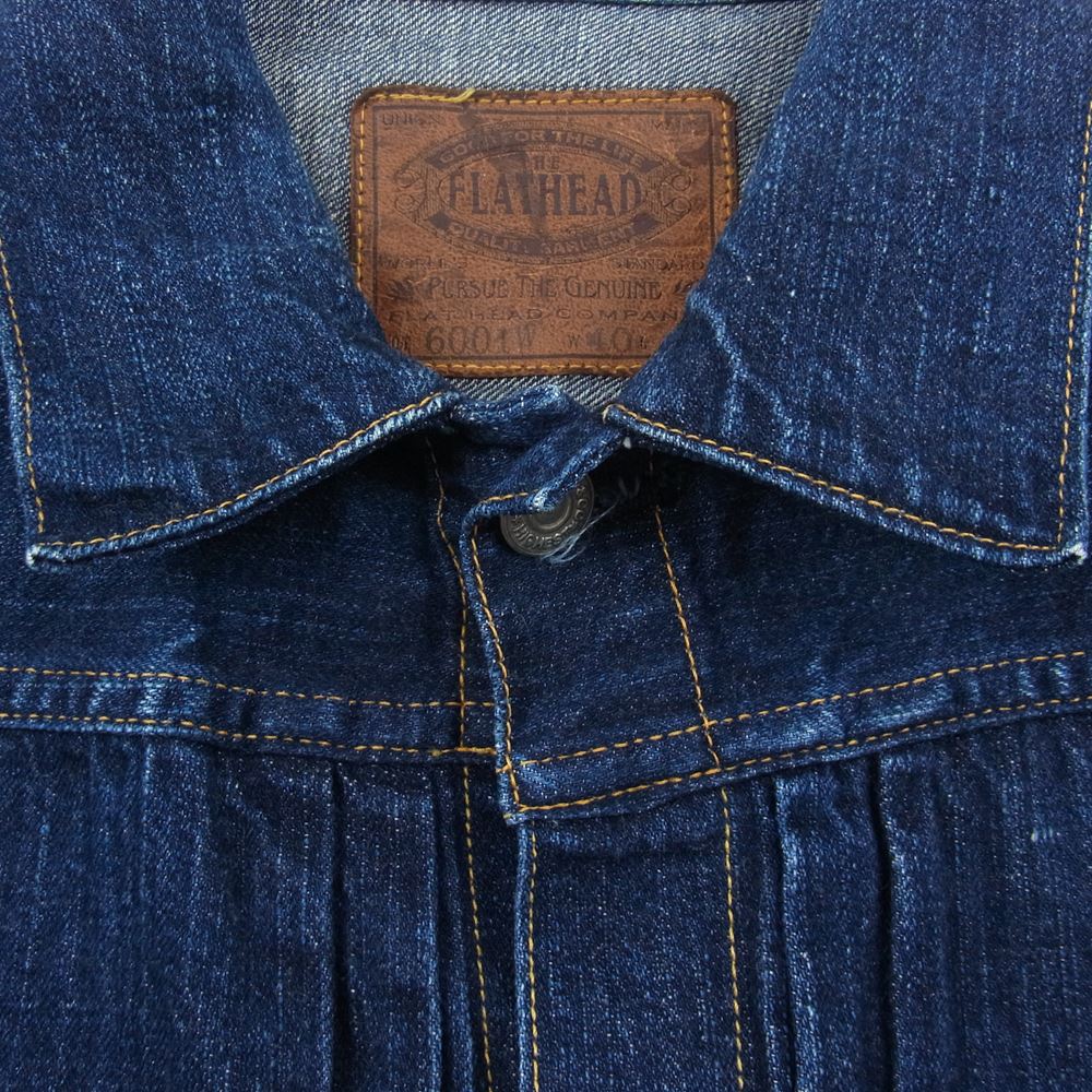THE FLAT HEAD ザフラットヘッド 6001W 1st Type デニム ジャケット インディゴブルー系 40【中古】