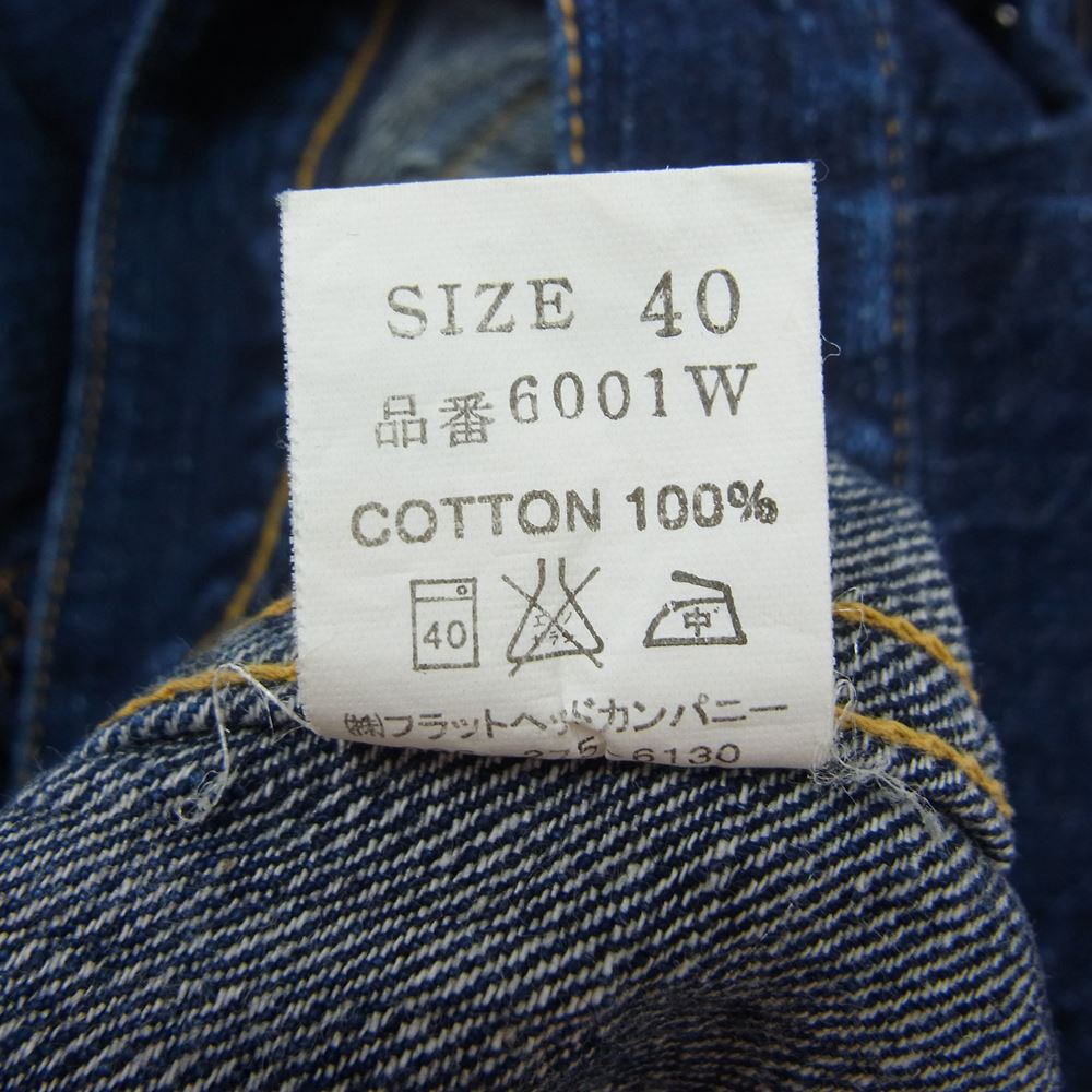 THE FLAT HEAD ザフラットヘッド 6001W 1st Type デニム ジャケット インディゴブルー系 40【中古】