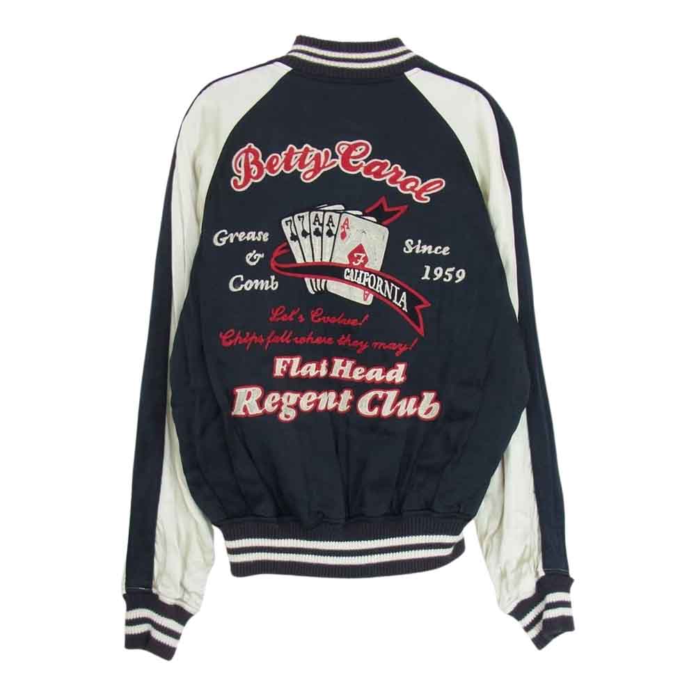 THE FLAT HEAD ザフラットヘッド スカジャン サテン ブルゾン ジャケット ブラック系 S【中古】