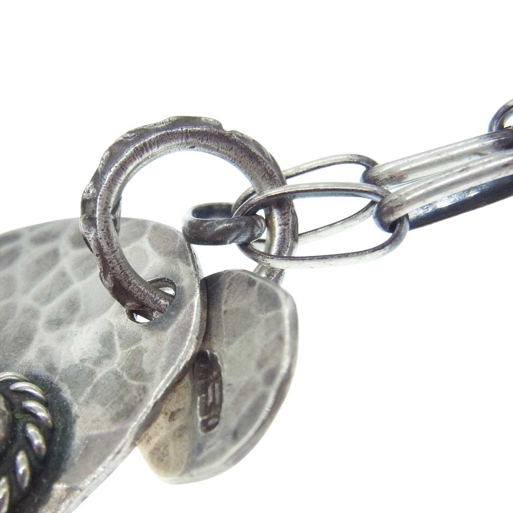 THE FLAT HEAD ザフラットヘッド ターコイズ タタキ メタル フェザーフック カスタム ネックレス シルバー系【中古】