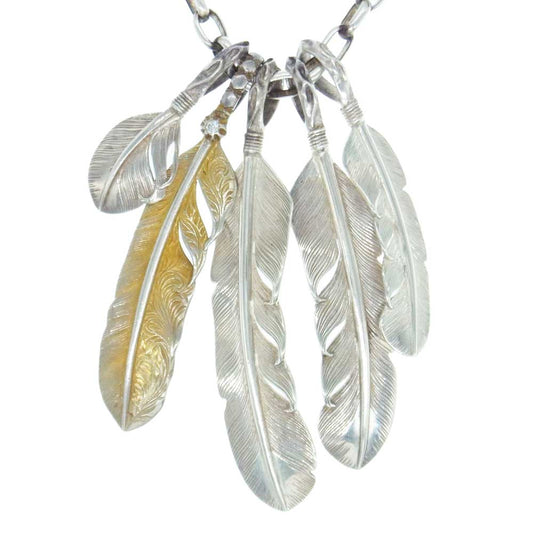 THE FLAT HEAD ザフラットヘッド カスタム フェザー ネックレス シルバー系【中古】