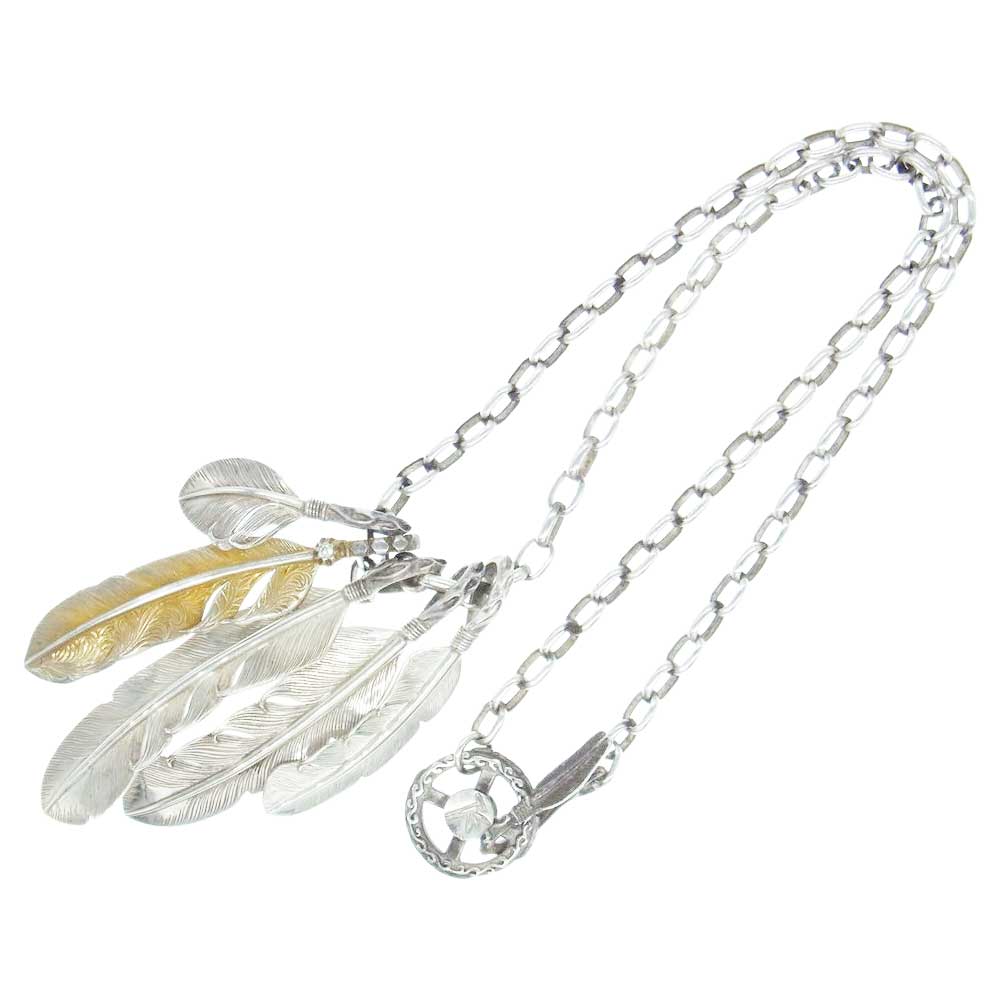 THE FLAT HEAD ザフラットヘッド カスタム フェザー ネックレス シルバー系【中古】