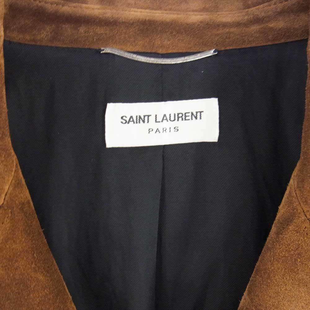SAINT LAURENT サンローラン 2020 642556 YC2AY カーフ レザー ジャケット スエード ブラウン系 48【中古】