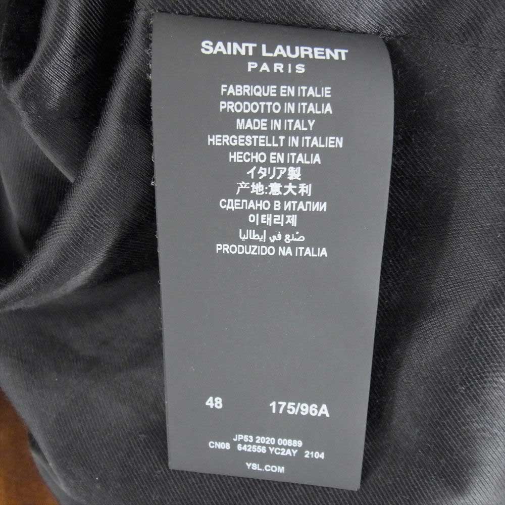 SAINT LAURENT サンローラン 2020 642556 YC2AY カーフ レザー ジャケット スエード ブラウン系 48【中古】