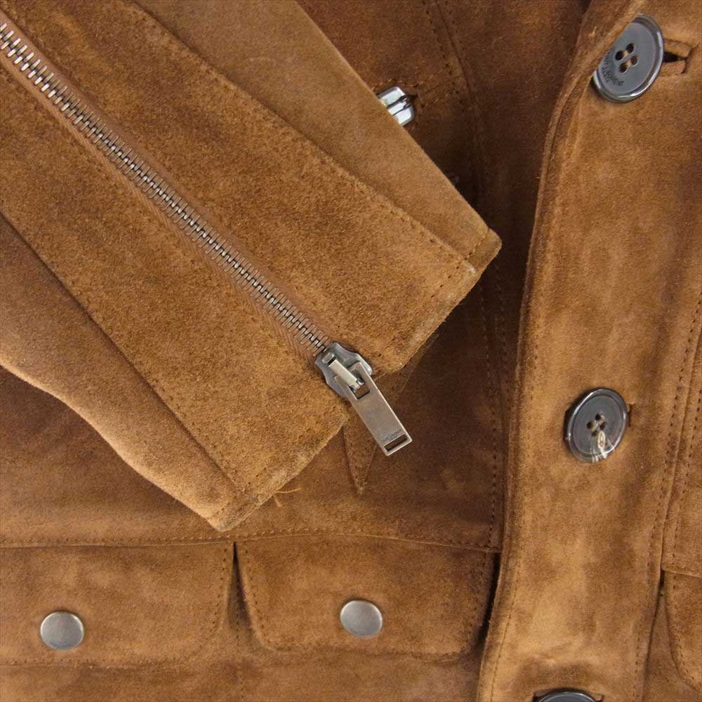 SAINT LAURENT サンローラン 2020 642556 YC2AY カーフ レザー ジャケット スエード ブラウン系 48【中古】