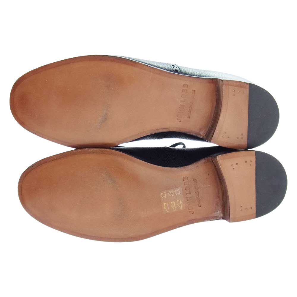 John Lobb ジョンロブ その他靴 ELLIS エリス アーモンドトゥ キルト付 レザー ドレスシューズ ブラック系 4E【美品】【中古】 John Lobb ジョンロブ ELLIS エリス アーモンドトゥ キルト付 レザー