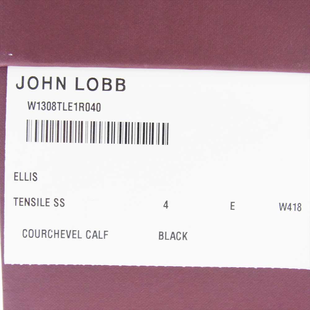 John Lobb ジョンロブ ELLIS エリス アーモンドトゥ キルト付 レザー ドレスシューズ ブラック系 4E【美品】【中古】