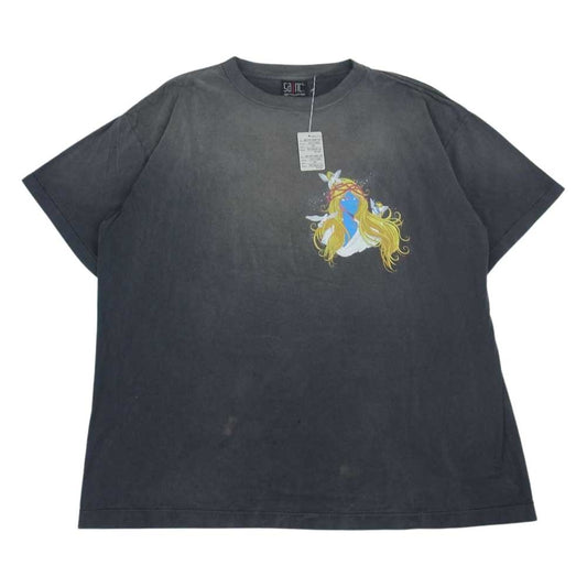 SAINT MICHAEL セントマイケル 23SS SM-S23-0000-013 BLUE FACE SS TEE セイントエムエックスシックス ブルーフェイス Tシャツ ブラック系 XXL【極上美品】【中古】
