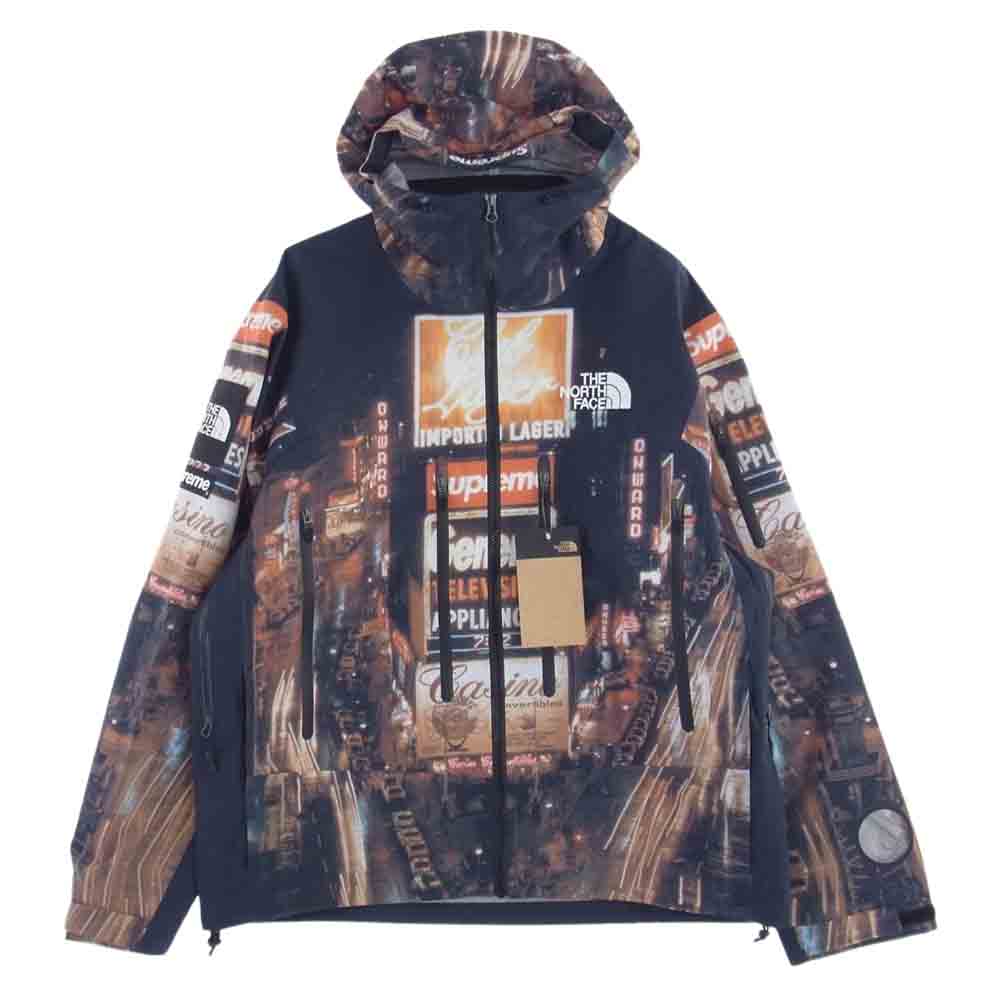 Supreme シュプリーム 22AW NP522071 × THE NORTH FACE ノースフェイス Taped Seam Shell Jacket Times Square テープドシーム シェル ジャケット マウンテンパーカー タイムズスクエア ブラック系 USA L【新古品】【未使用】【中古】
