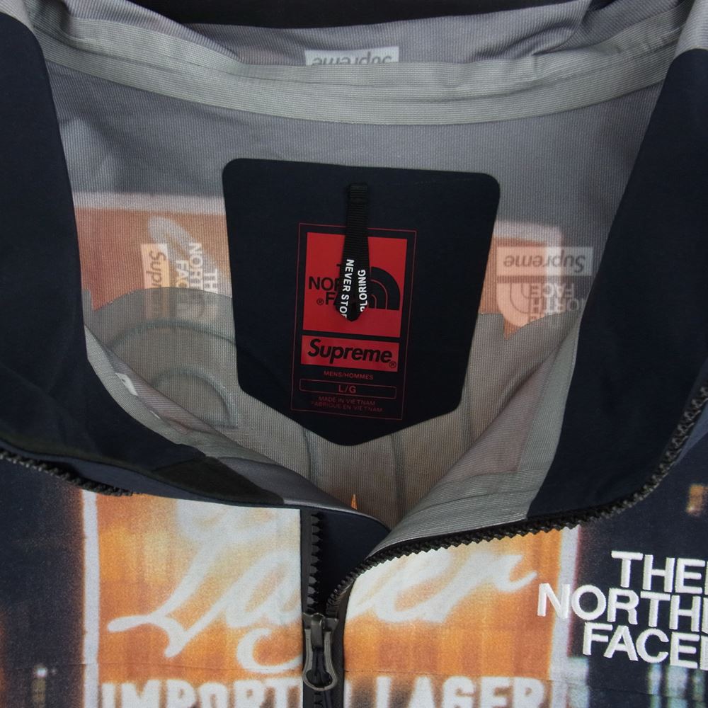 Supreme シュプリーム 22AW NP522071 × THE NORTH FACE ノースフェイス Taped Seam Shell Jacket Times Square テープドシーム シェル ジャケット マウンテンパーカー タイムズスクエア ブラック系 USA L【新古品】【未使用】【中古】