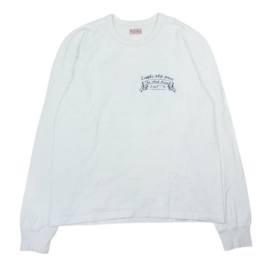 THE FLAT HEAD ザフラットヘッド バッグプリント クルーネック ロングスリーブ Tシャツ ホワイト ホワイト系 M【中古】