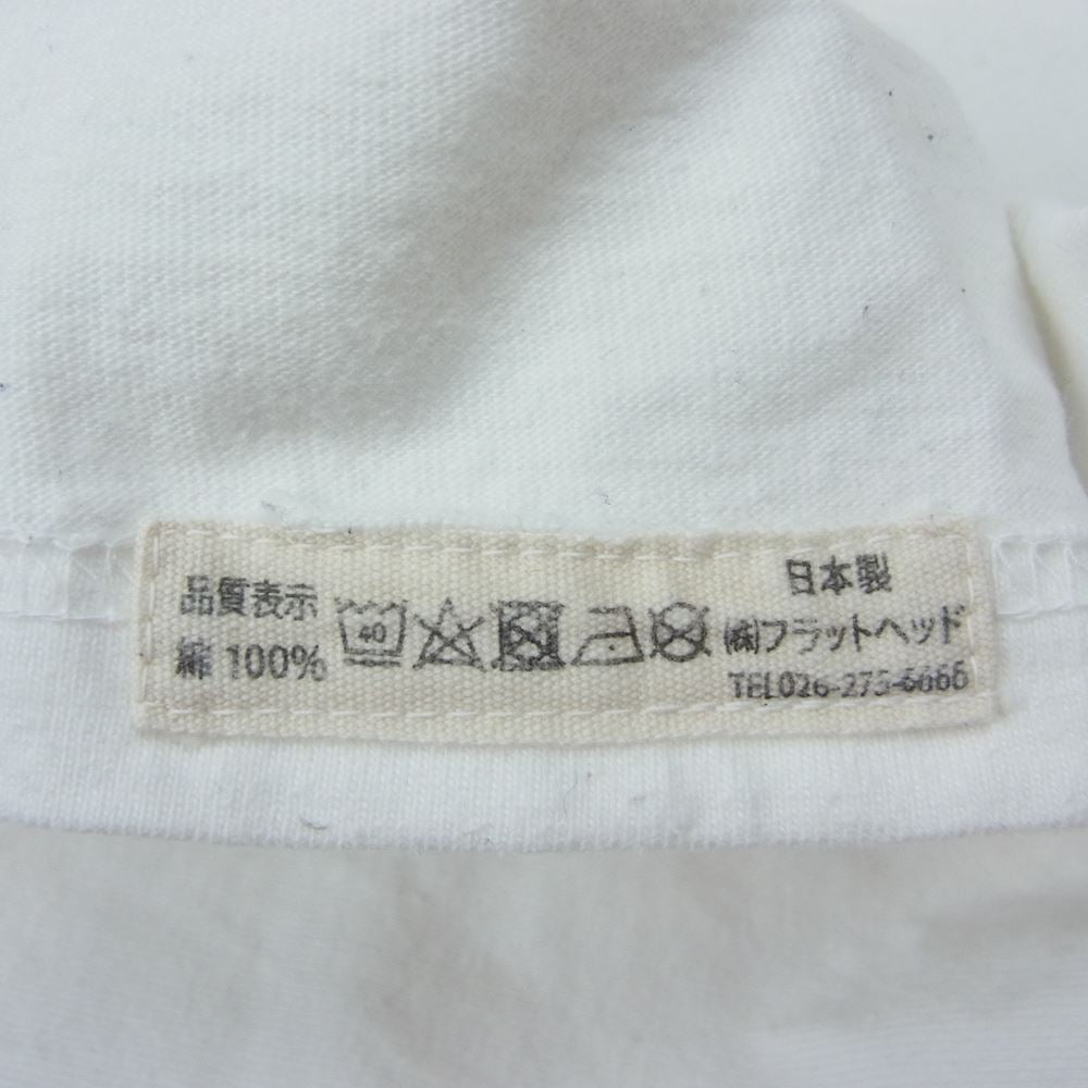 THE FLAT HEAD ザフラットヘッド バッグプリント クルーネック ロングスリーブ Tシャツ ホワイト ホワイト系 M【中古】