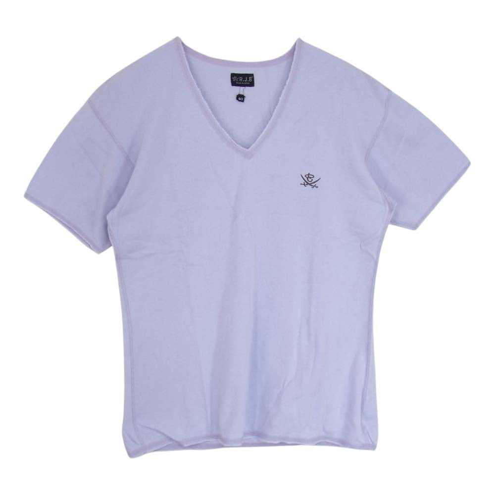 THE FLAT HEAD ザフラットヘッド R.J.B アールジェイビー Vネック Tシャツ ラベンダー パープル系 40【中古】