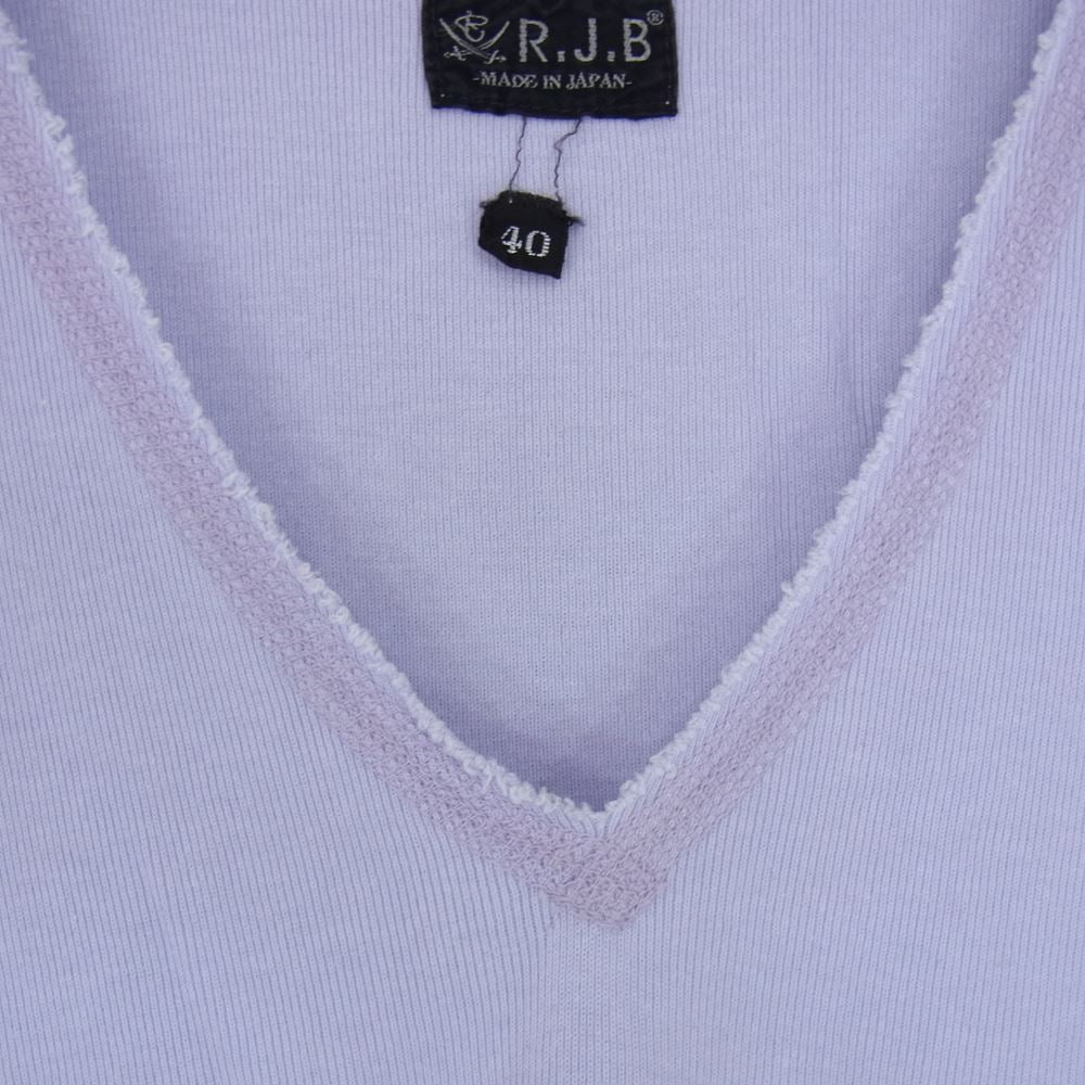 THE FLAT HEAD ザフラットヘッド R.J.B アールジェイビー Vネック Tシャツ ラベンダー パープル系 40【中古】