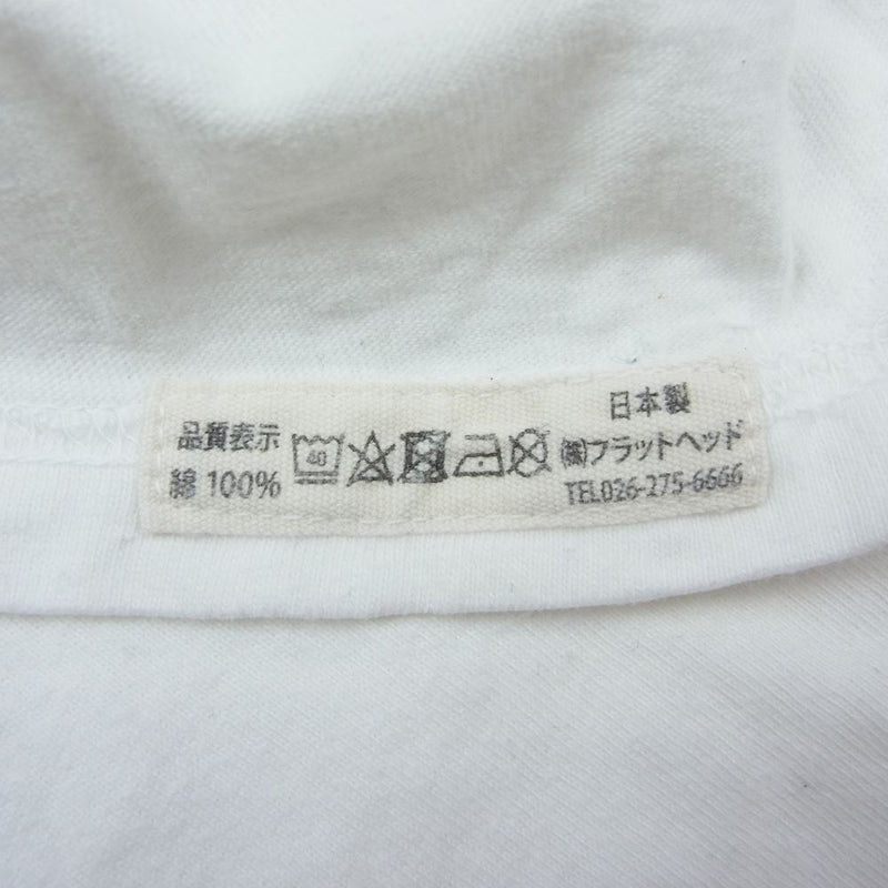THE FLAT HEAD ザフラットヘッド プリント Tシャツ ホワイト ホワイト系 L【中古】