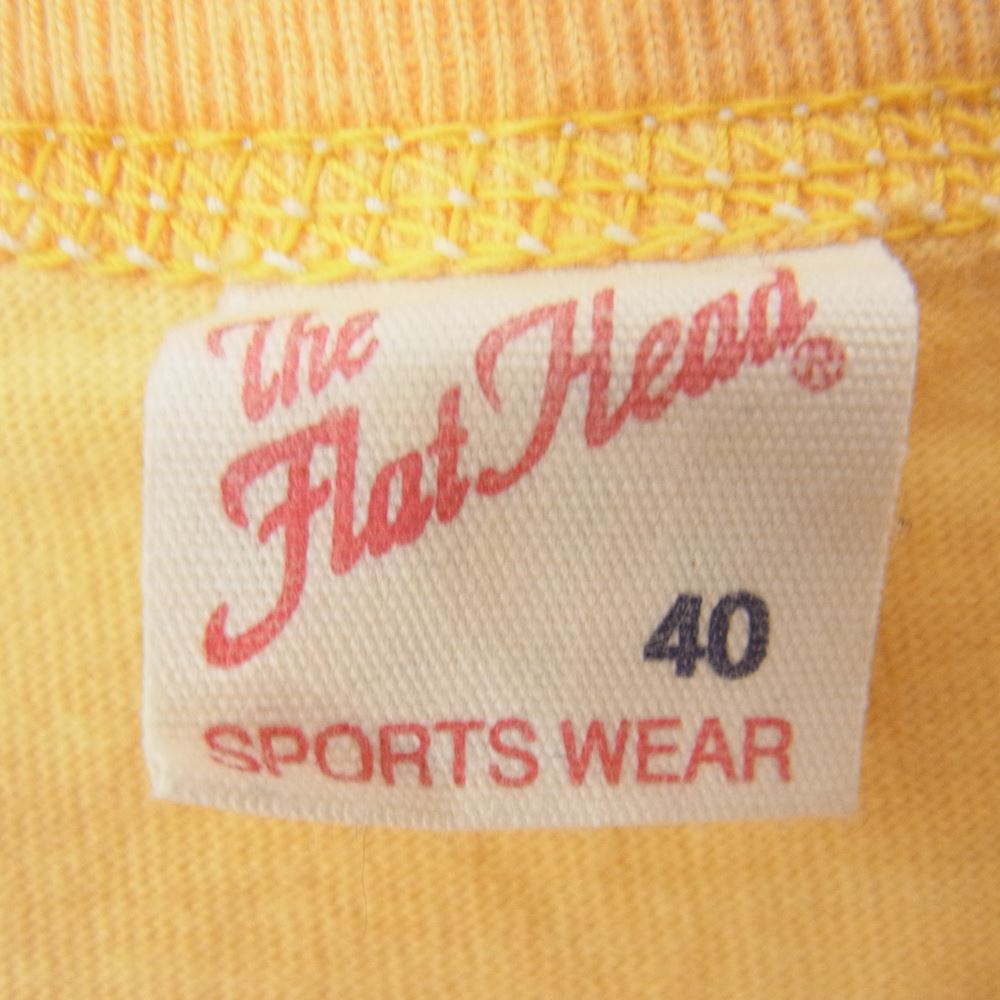 THE FLAT HEAD ザフラットヘッド プリント クルーネック Tシャツ マスタード イエロー系 40【中古】