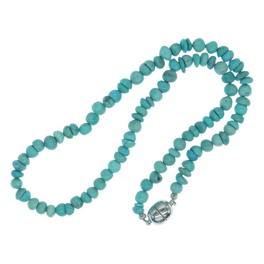 THE FLAT HEAD ザフラットヘッド ビーズ チョーカー ネックレス ターコイズブルー系【中古】