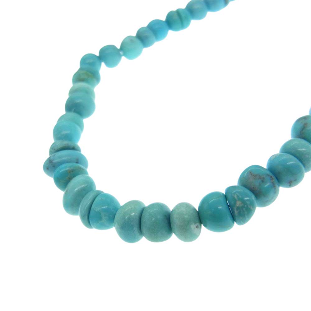 THE FLAT HEAD ザフラットヘッド ビーズ チョーカー ネックレス ターコイズブルー系【中古】