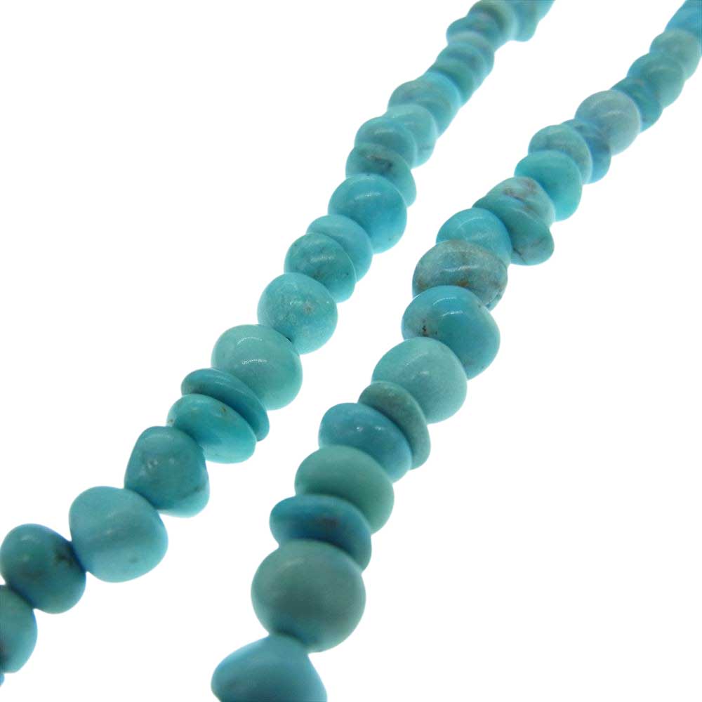THE FLAT HEAD ザフラットヘッド ビーズ チョーカー ネックレス ターコイズブルー系【中古】