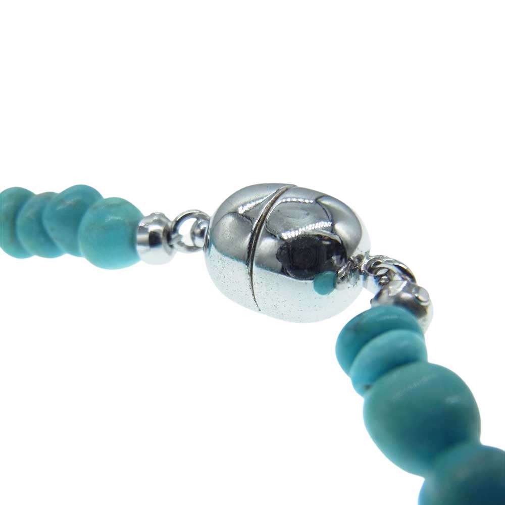 THE FLAT HEAD ザフラットヘッド ビーズ チョーカー ネックレス ターコイズブルー系【中古】