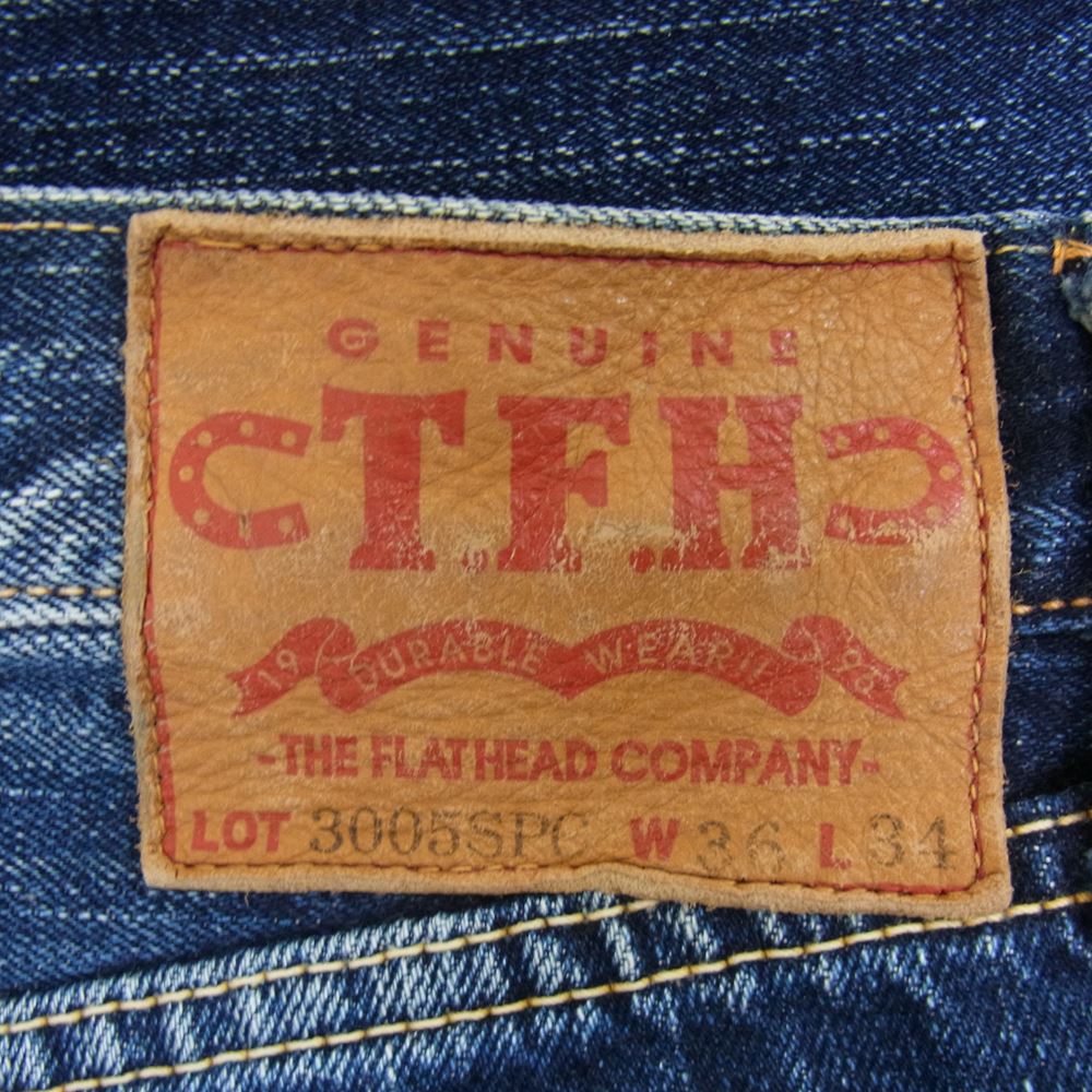 THE FLAT HEAD ザフラットヘッド 3005SPC デニム ボタンフライ ストレート パンツ  インディゴブルー系 36【中古】