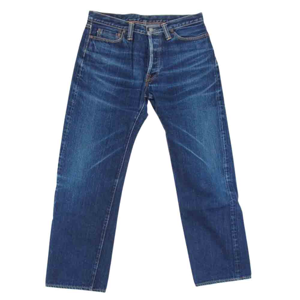 THE FLAT HEAD ザフラットヘッド 3009 デニム ボタンフライ ストレート パンツ インディゴブルー系 34【中古】