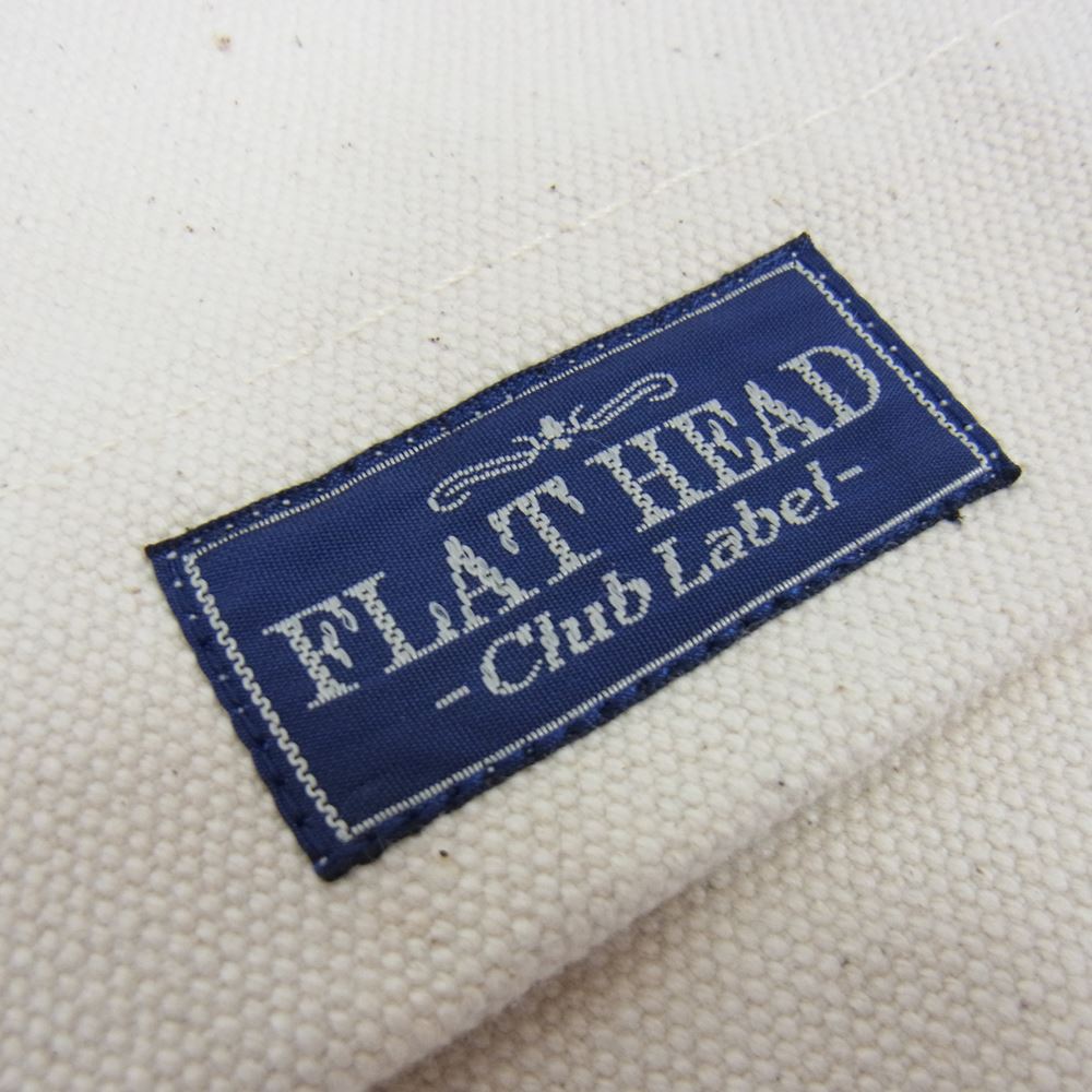 THE FLAT HEAD ザフラットヘッド キャンバス レザー 切替 リュック オフホワイト系【中古】