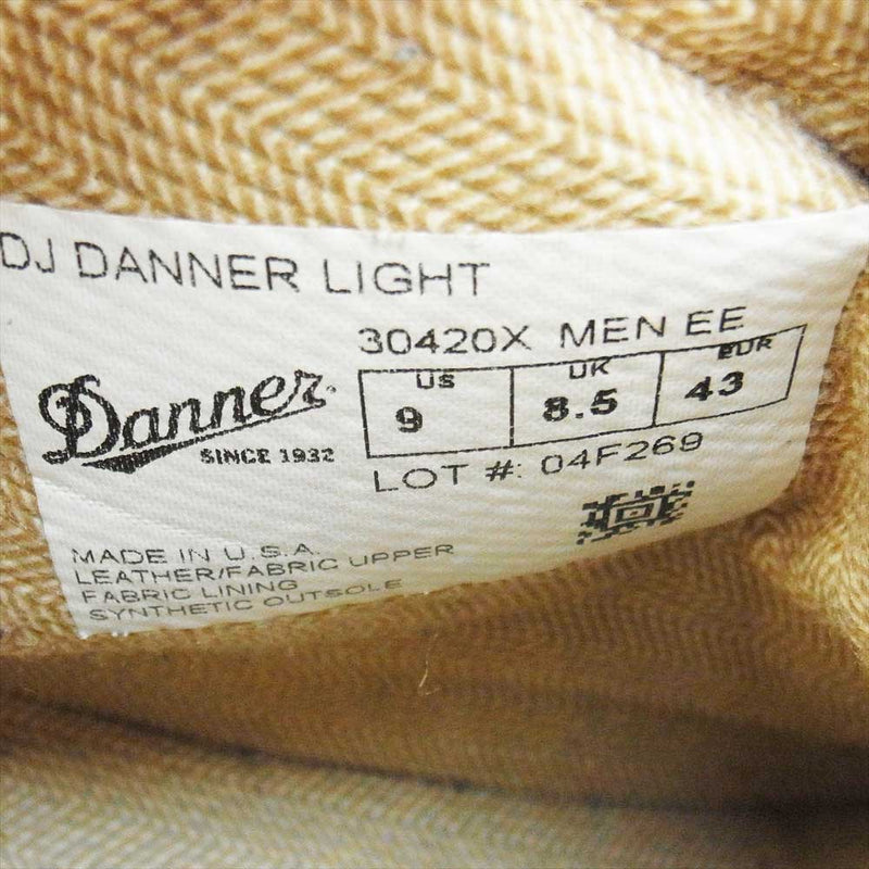 Danner ダナー USA製 白タグ DJ DANNER LIGHT GORE-TEX ダナーライト ゴアテックス ブーツ ブラウン系 US9【中古】