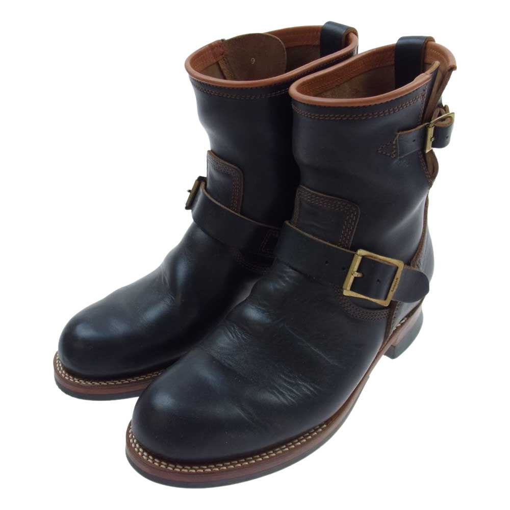 THE FLAT HEAD ザフラットヘッド FN-FB-001 茶芯 HORSE HIDE ENGINEER ホースハイド エンジニアブーツ ブラック系 ブラウン系 US9【中古】