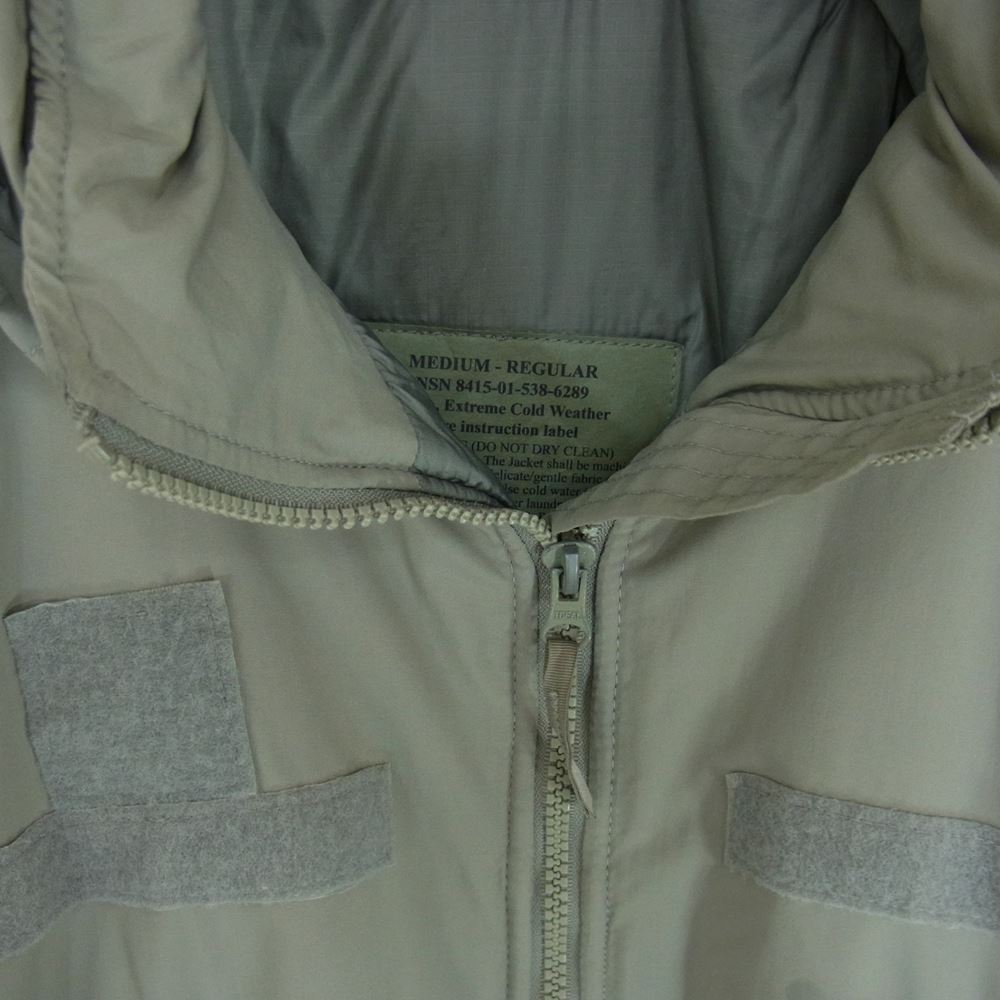 アメリカ軍 8415-01-538-6289 ECWCS エクワックス PARKA ENTREME COLD WEATHER PRIMALOFT LEVEL7 レベル7 プリマロフト ジャケット グレー系 M【中古】