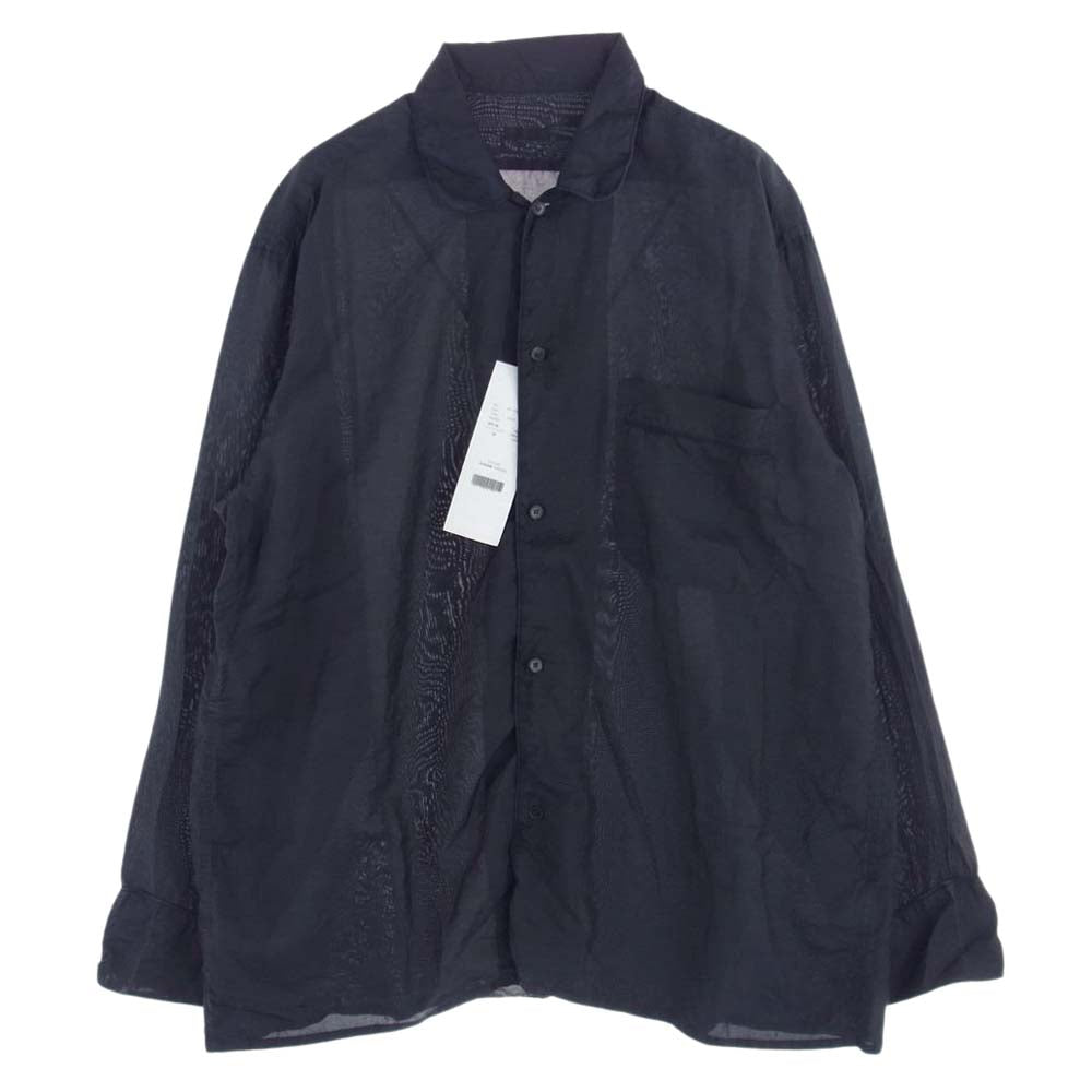 COMOLI コモリ 22SS V01-02015 シルクパイピング シャツ ダークネイビー系 2【美品】【中古】