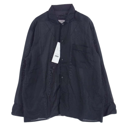 COMOLI コモリ 22SS V01-02015 シルクパイピング シャツ ダークネイビー系 2【美品】【中古】