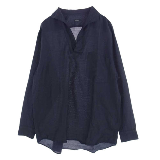 COMOLI コモリ 22SS V01-02022 ウールシルクスキッパーシャツ ダークネイビー系 2【美品】【中古】