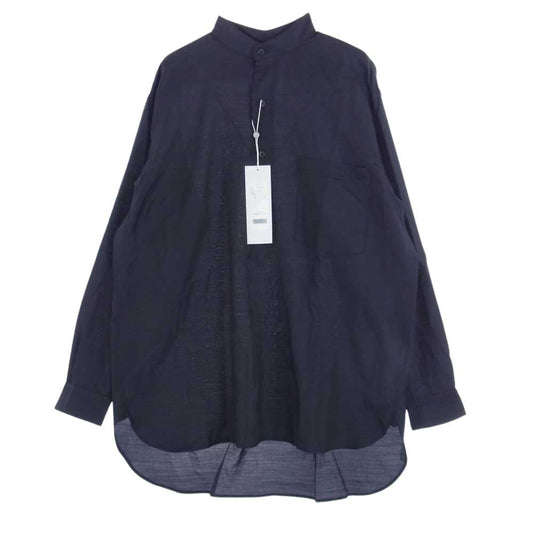 COMOLI コモリ 23SS X01-02016 ウールシルク プルオーバーシャツ ダークネイビー系 2【新古品】【未使用】【中古】